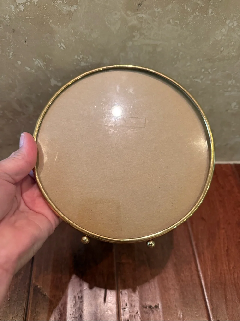 Vintage Round Gold Picture Frame 7”